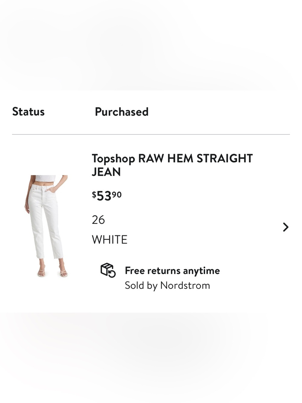 Topshop White Raw-Hem Straight Leg Jeans